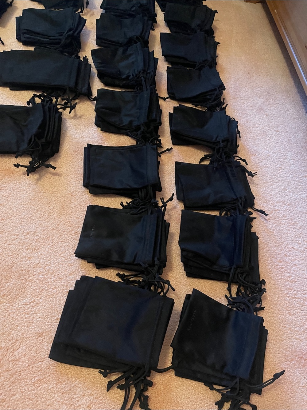 All saint NWOT 240 pieces all new Bulk Black Drawstring Pouches